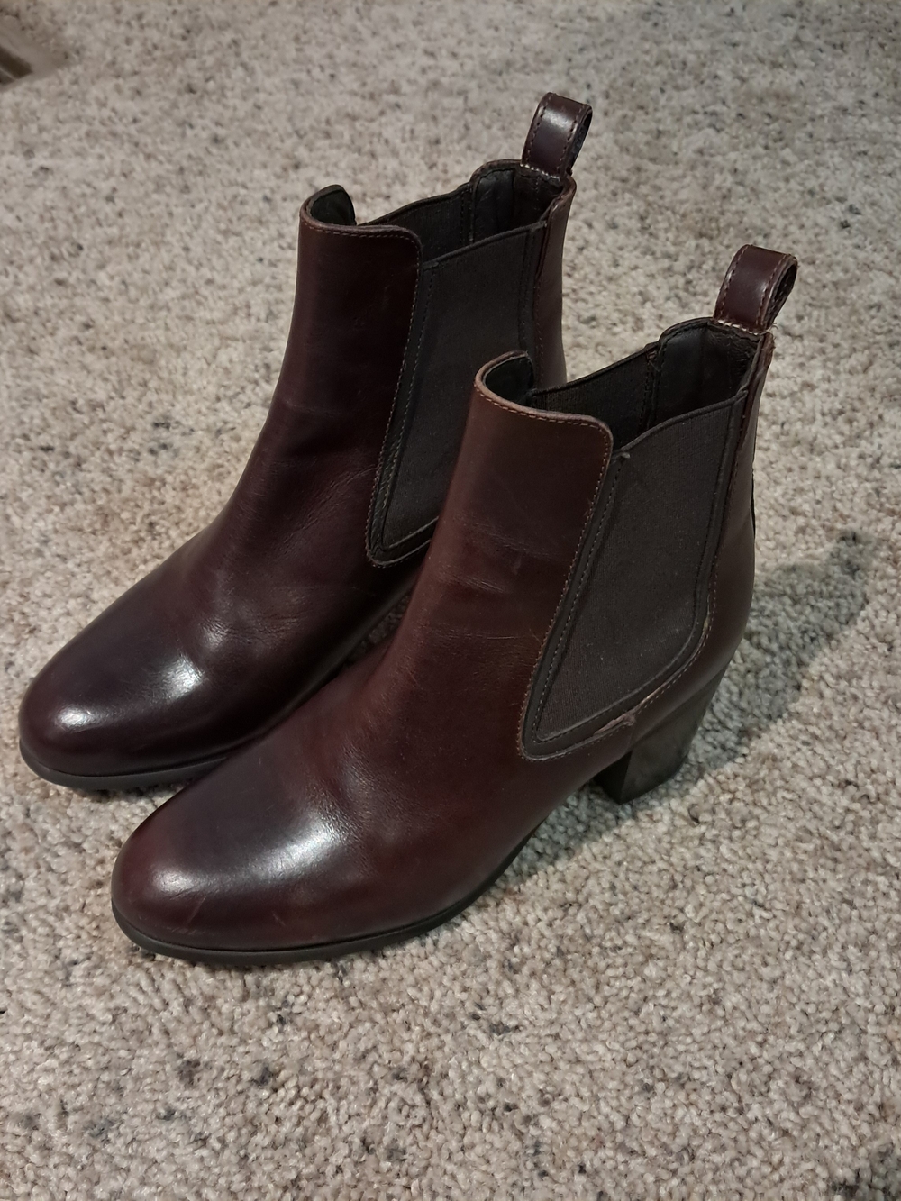Thursday Boot Company Women's Dark Brown Leather Chelsea Booties 5.5